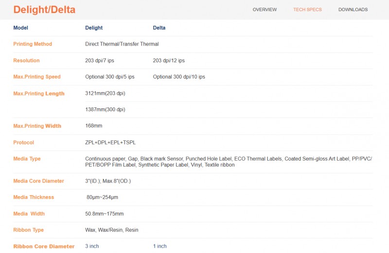腾博会官网Delight工业热转印打印机参数
